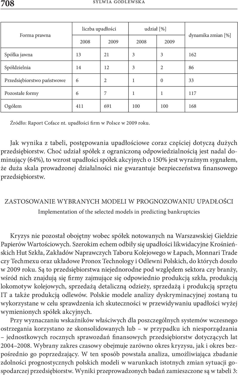 Choć udział spółek z ograniczoną odpowiedzialnością jest nadal dominujący (64%), to wzrost upadłości spółek akcyjnych o 150% jest wyraźnym sygnałem, że duża skala prowadzonej działalności nie