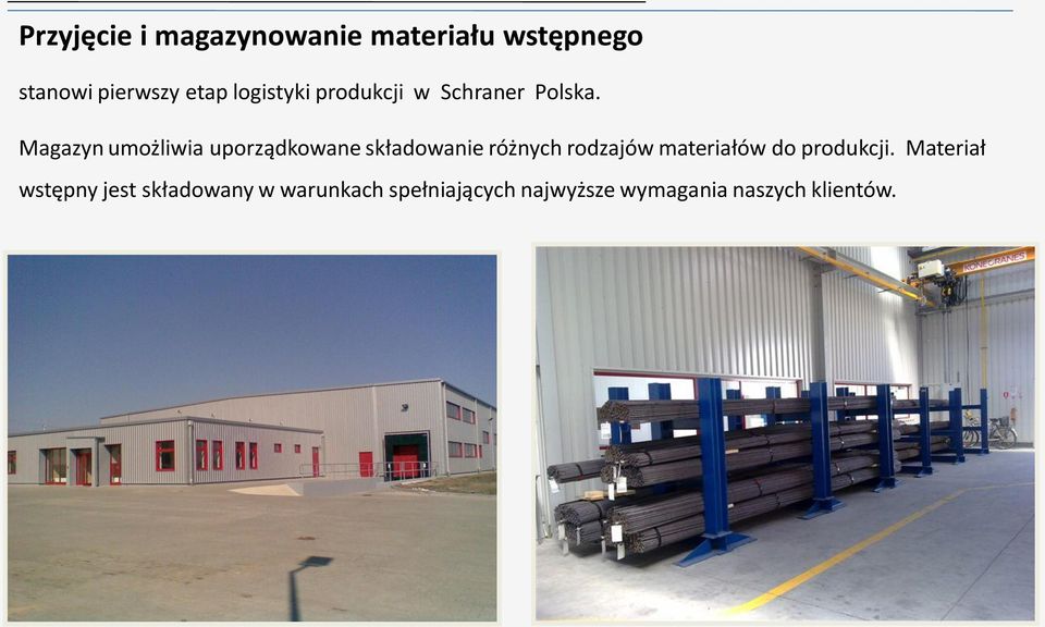 Magazyn umożliwia uporządkowane składowanie różnych rodzajów materiałów