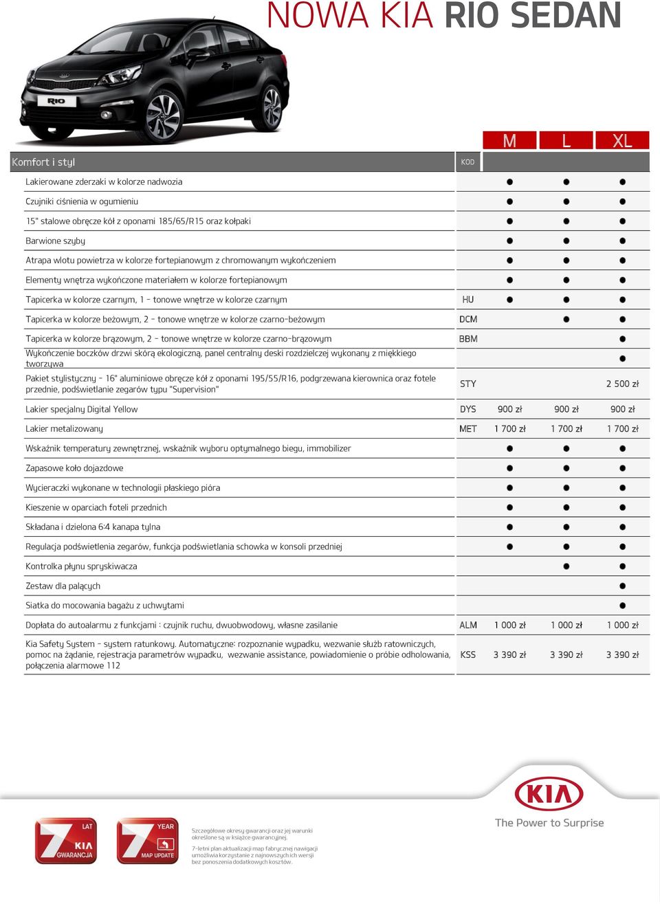 Tapicerka w kolorze beżowym, 2 - tonowe wnętrze w kolorze czarno-beżowym DCM Tapicerka w kolorze brązowym, 2 - tonowe wnętrze w kolorze czarno-brązowym Wykończenie boczków drzwi skórą ekologiczną,