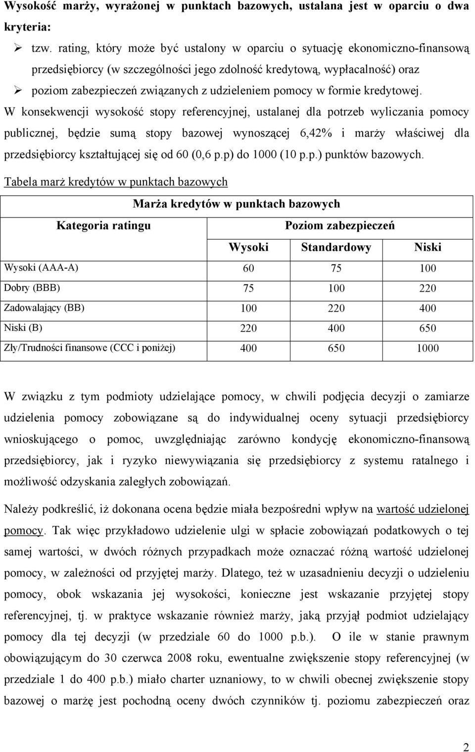 pomocy w formie kredytowej.