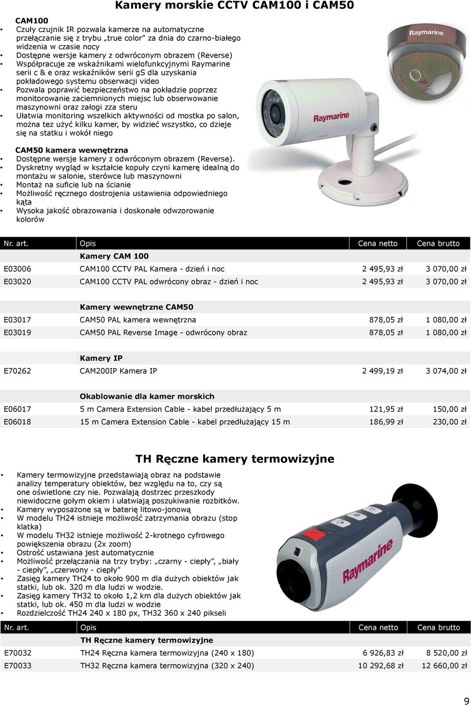 bezpieczeństwo na pokładzie poprzez monitorowanie zaciemnionych miejsc lub obserwowanie maszynowni oraz załogi zza steru Ułatwia monitoring wszelkich aktywności od mostka po salon, można tez użyć