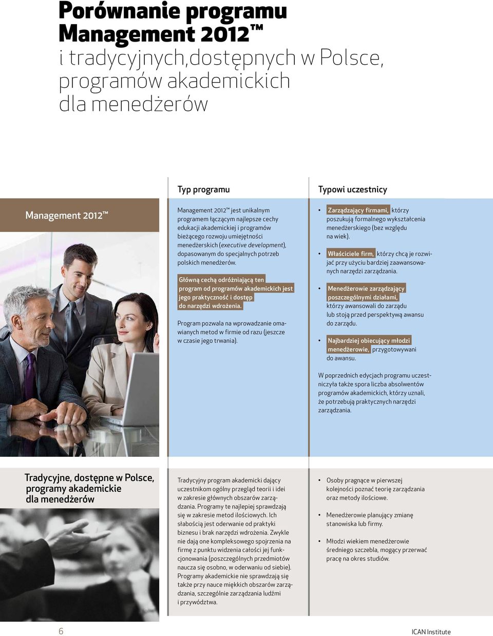 Główną cechą odróżniającą ten program od programów akademickich jest jego praktyczność i dostęp do narzędzi wdrożenia.