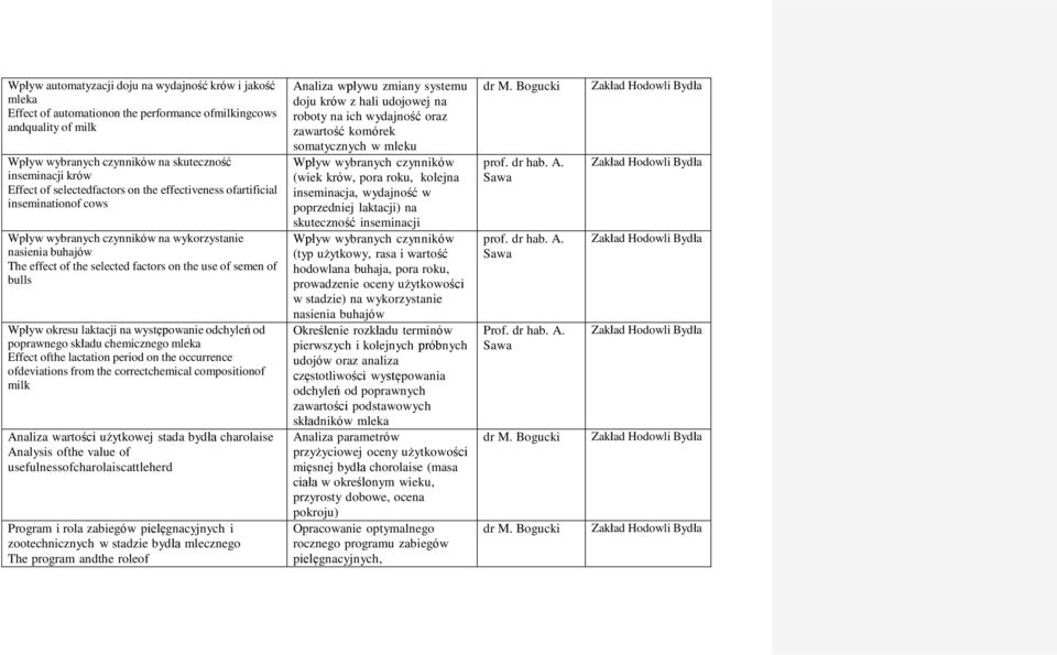 okresu laktacji na występowanie odchyleń od poprawnego składu chemicznego mleka Effect ofthe lactation period on the occurrence ofdeviations from the correctchemical compositionof milk Analiza