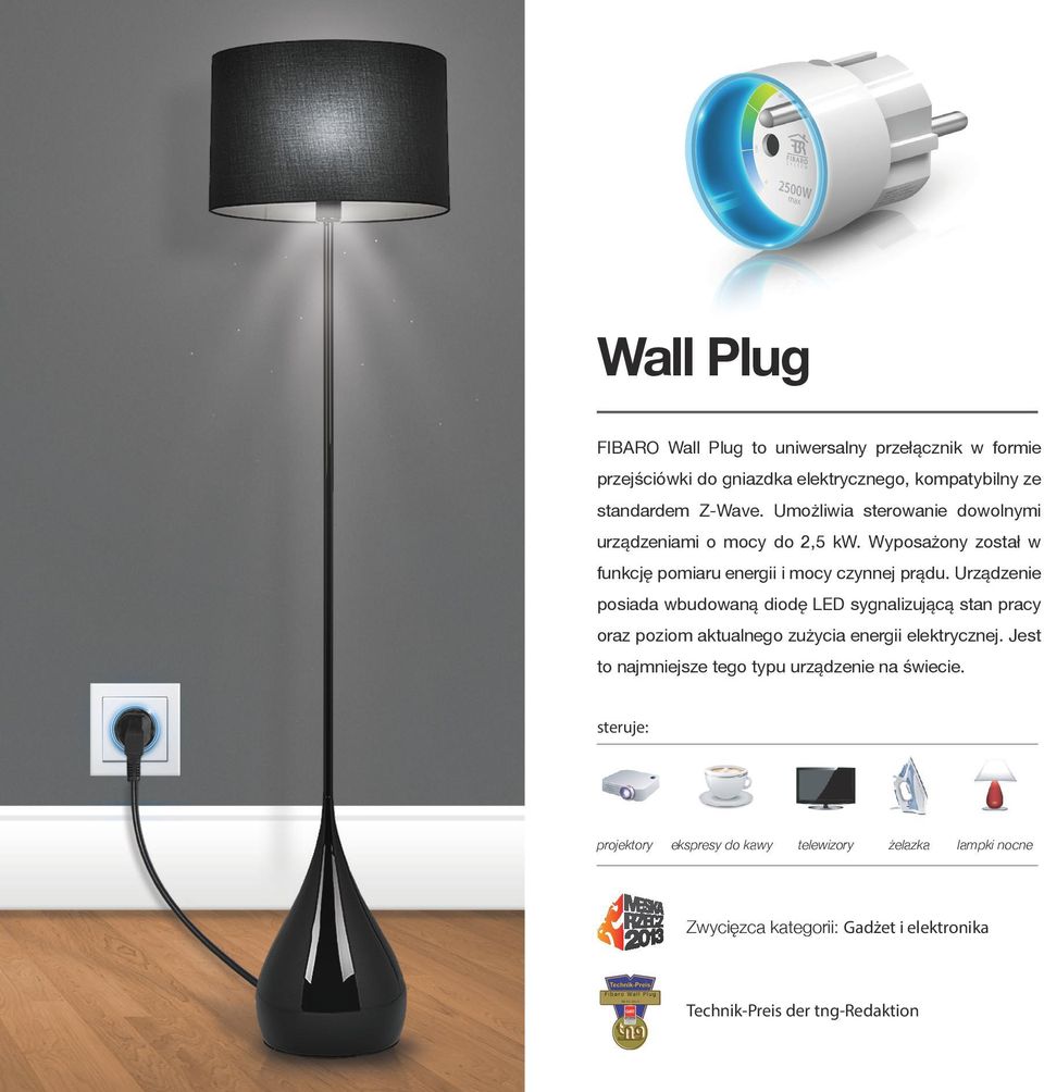 Urządzenie posiada wbudowaną diodę LED sygnalizującą stan pracy oraz poziom aktualnego zużycia energii elektrycznej.