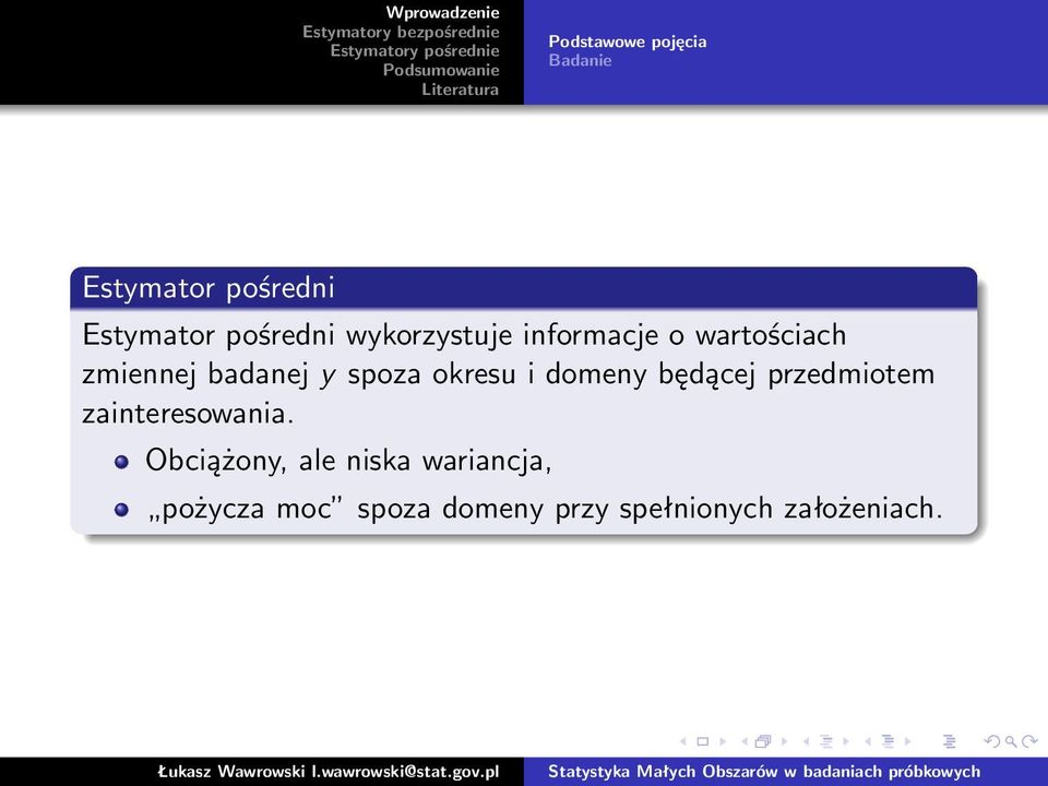 okresu i domeny będącej przedmiotem zainteresowania.