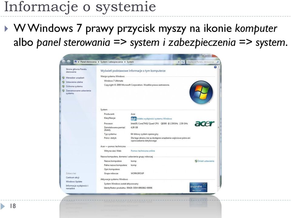 komputer albo panel sterowania =>