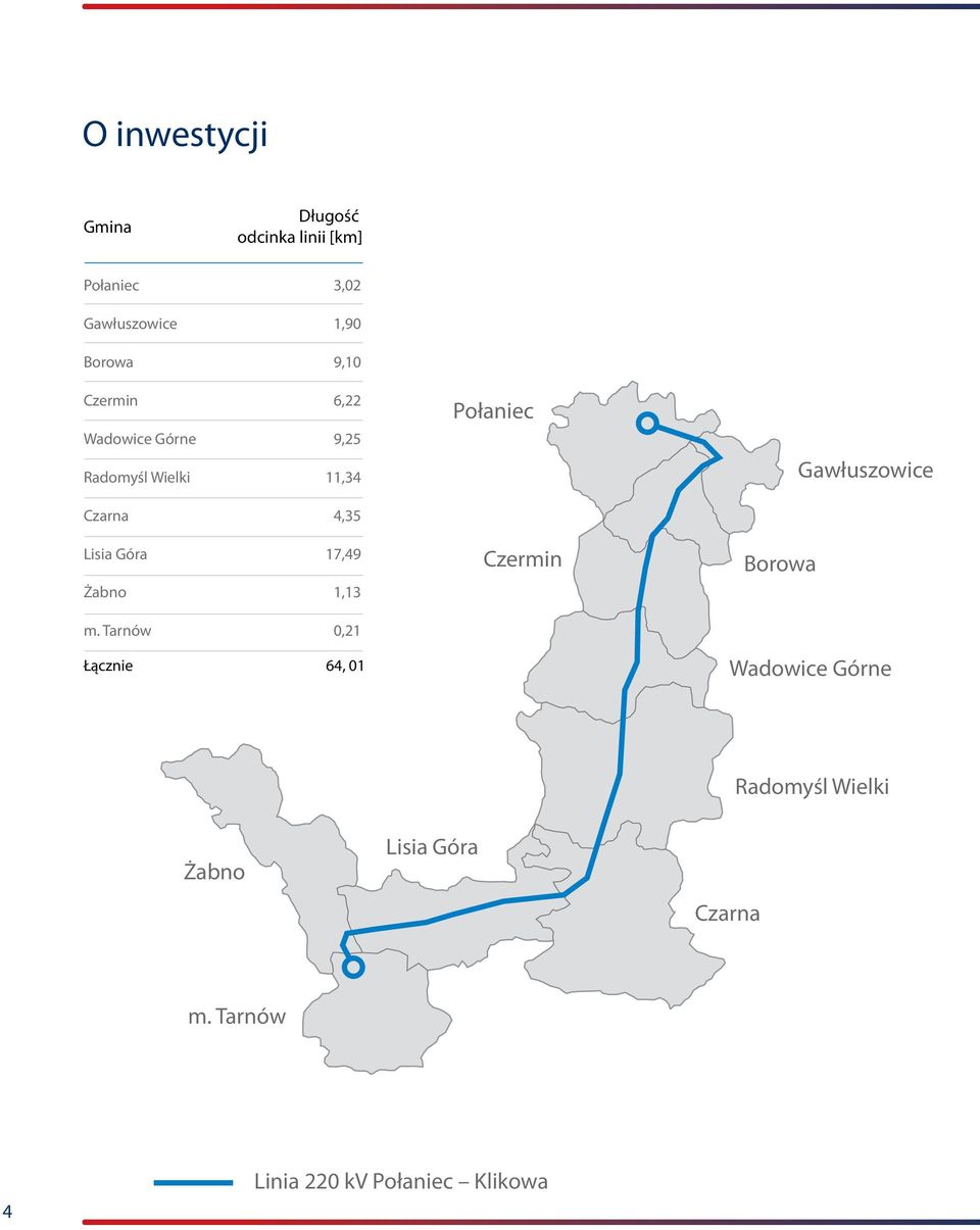 Czarna 4,35 Lisia Góra Żabno 17,49 1,13 Czermin Borowa m.