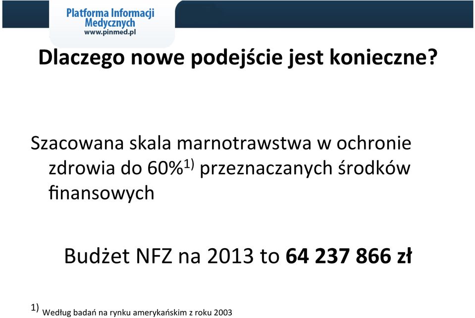 60% 1) przeznaczanych środków finansowych Budżet NFZ