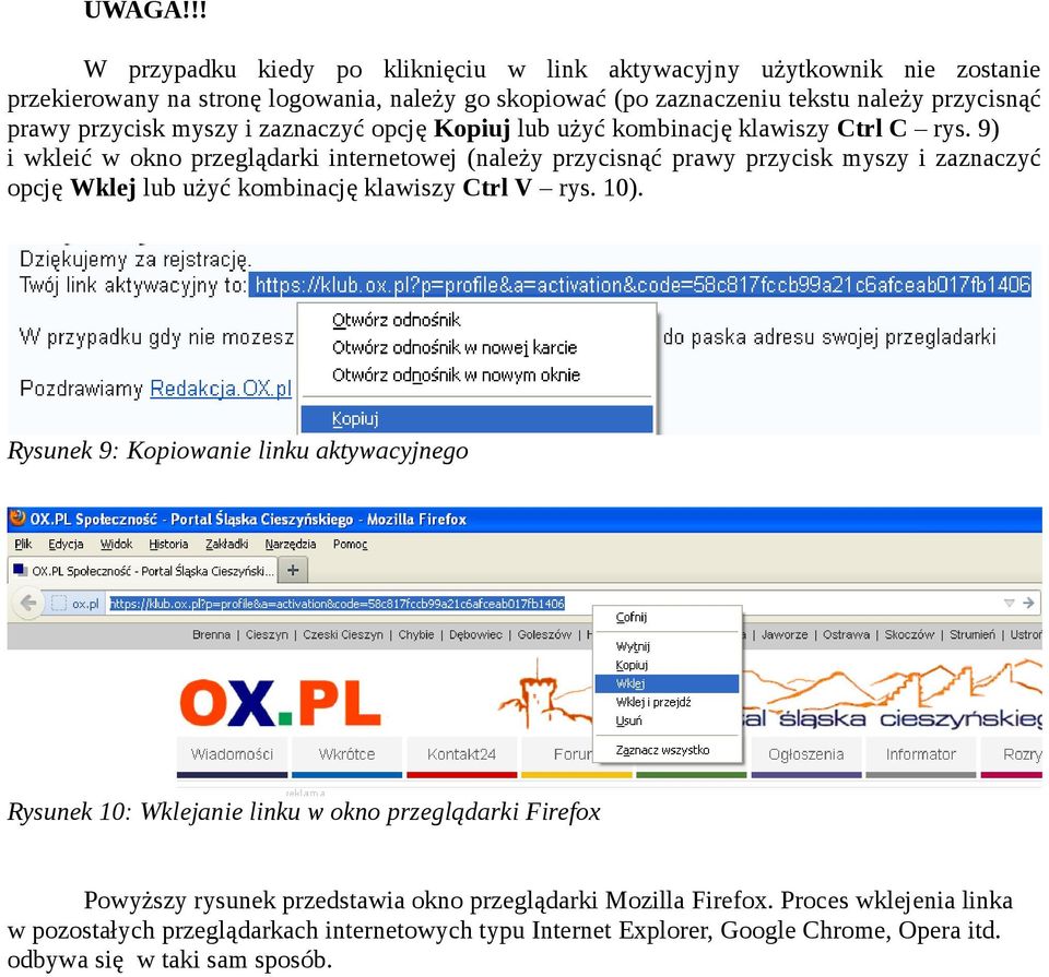 przycisk myszy i zaznaczyć opcję Kopiuj lub użyć kombinację klawiszy Ctrl C rys.