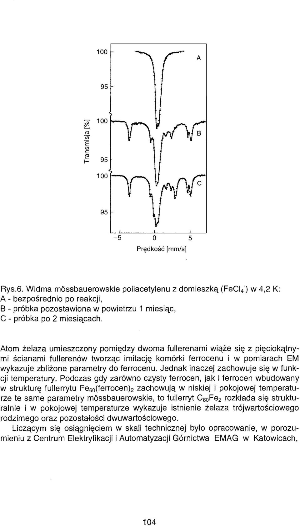 Atom żelaza umieszczony pomiędzy dwoma fuilerenami wiąże się z pięciokątnymi ścianami fullerenów tworząc imitację komórki ferrocenu i w pomiarach EM wykazuje zbliżone parametry do ferrocenu.