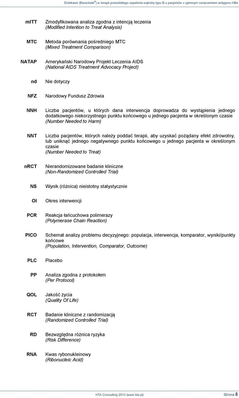 Narodowy Fundusz Zdrowia NNH Liczba pacjentów, u których dana interwencja doprowadza do wystąpienia jednego dodatkowego niekorzystnego punktu końcowego u jednego pacjenta w określonym czasie (Number