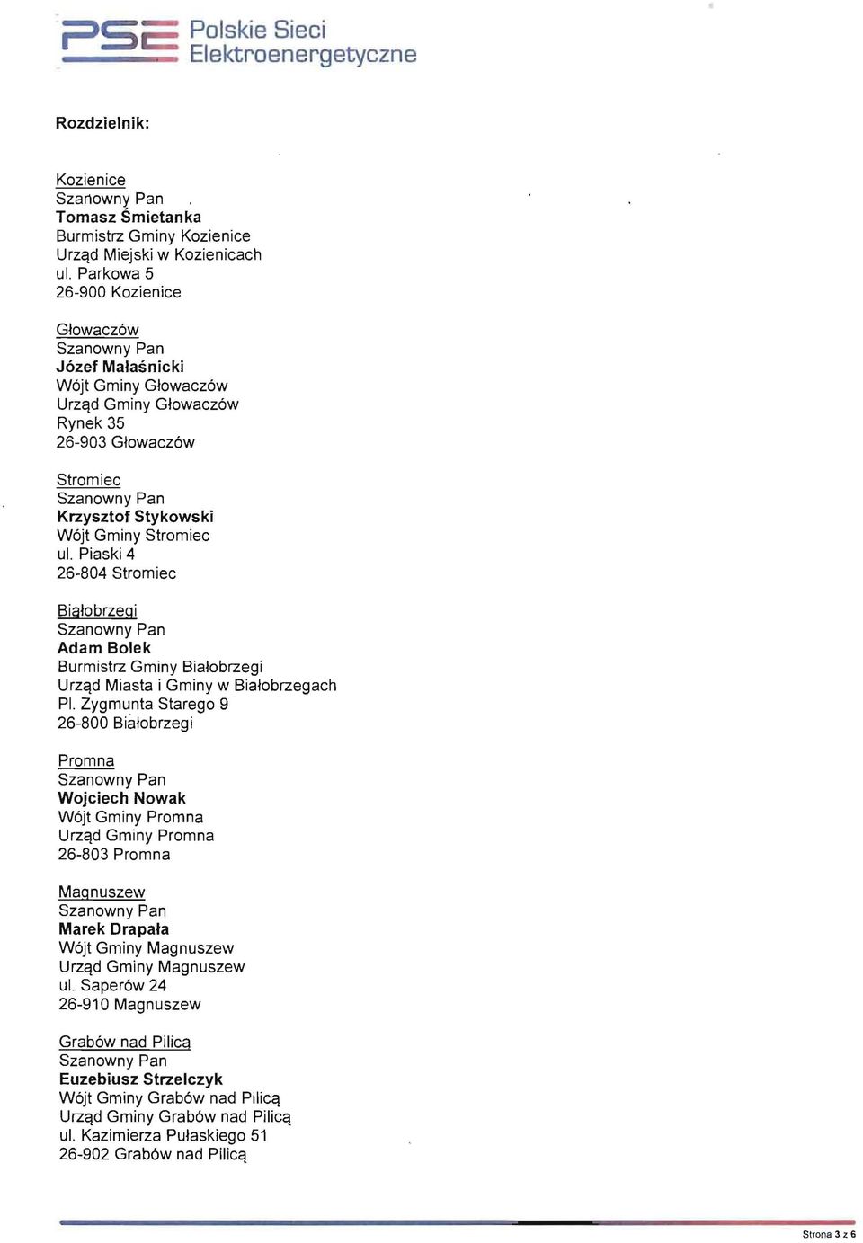 Piaski 4 26-804 Stromiec Biatobrzegi Adam Bolek Burmistrz Gminy Biatobrzegi Urzqd Miasta i Gminy w Biatobrzegach PI.