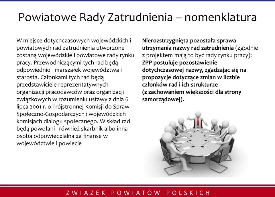 Członkami tych rad będą przedstawiciele reprezentatywnych organizacji pracodawców oraz organizacji związkowych w rozumieniu ustawy z dnia 6 lipca 2001 r.