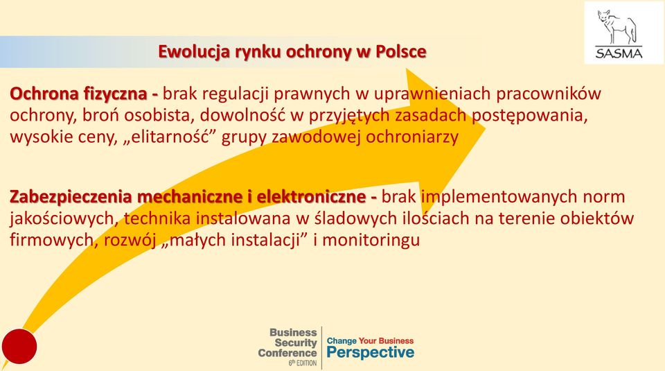 zawodowej ochroniarzy Zabezpieczenia mechaniczne i elektroniczne - brak implementowanych norm