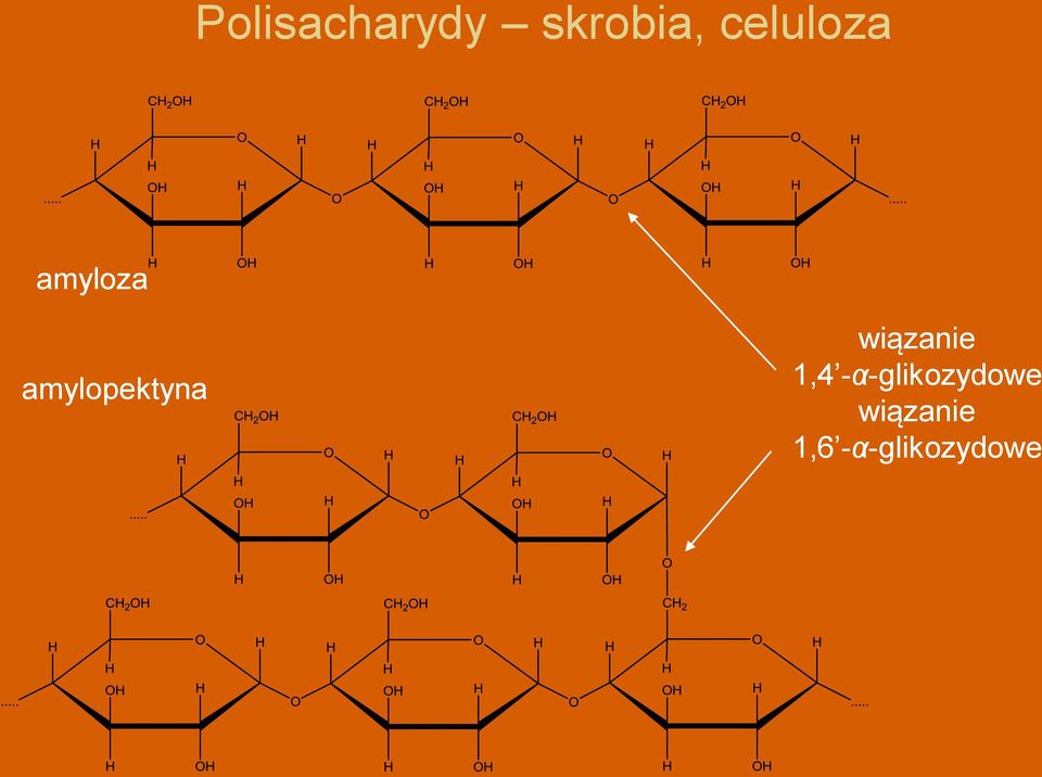 amylopektyna wiązanie 1,4