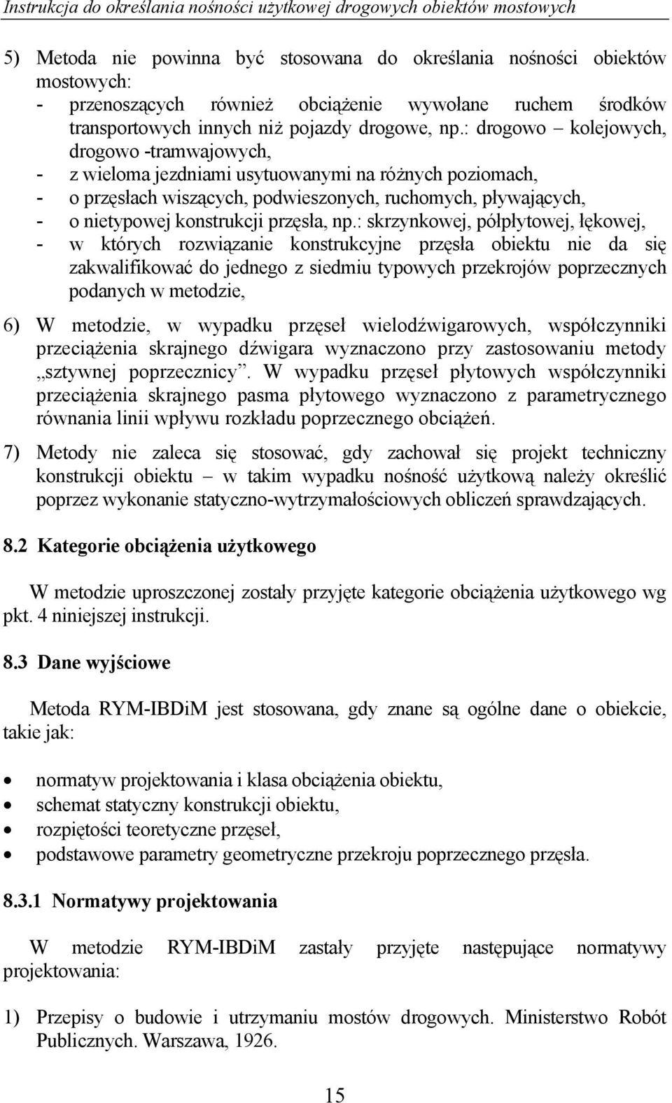 przęsła, np.