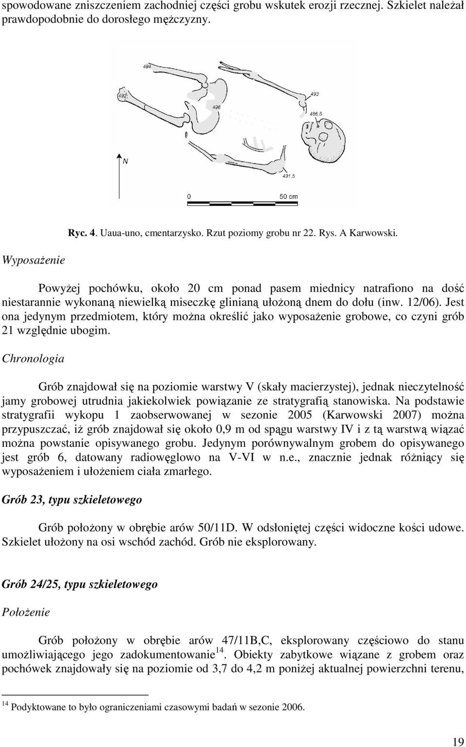 Jest ona jedynym przedmiotem, który można określić jako wyposażenie grobowe, co czyni grób 21 względnie ubogim.