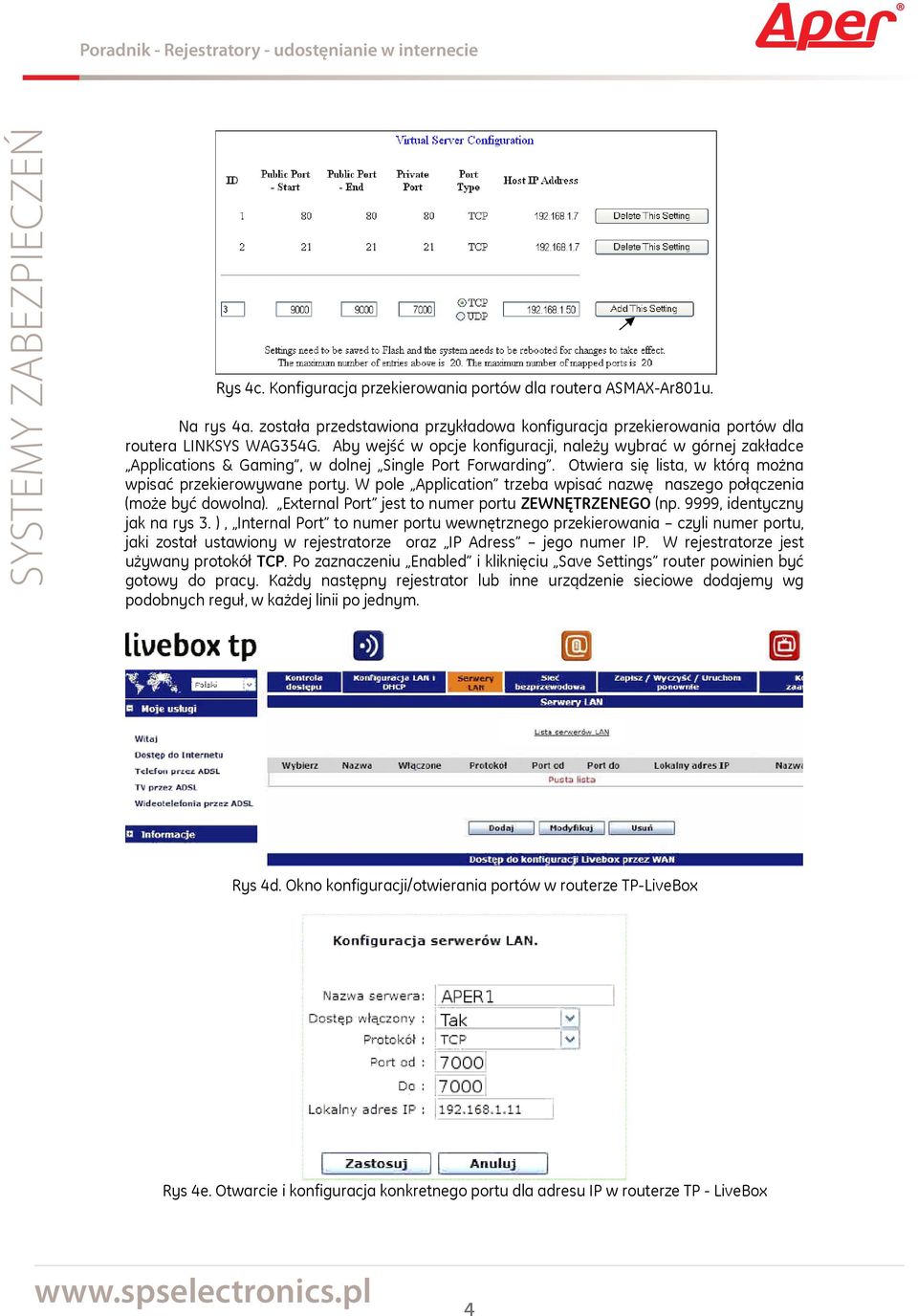 W pole Application trzeba wpisać nazwę naszego połączenia (może być dowolna). External Port jest to numer portu ZEWNĘTRZENEGO (np. 9999, identyczny jak na rys 3.