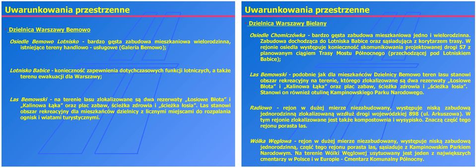 oraz plac zabaw, ścieżka zdrowia i ścieżka łosia. Las stanowi obszar rekreacyjny dla mieszkańców dzielnicy z licznymi miejscami do rozpalania ognisk i wiatami turystycznymi.