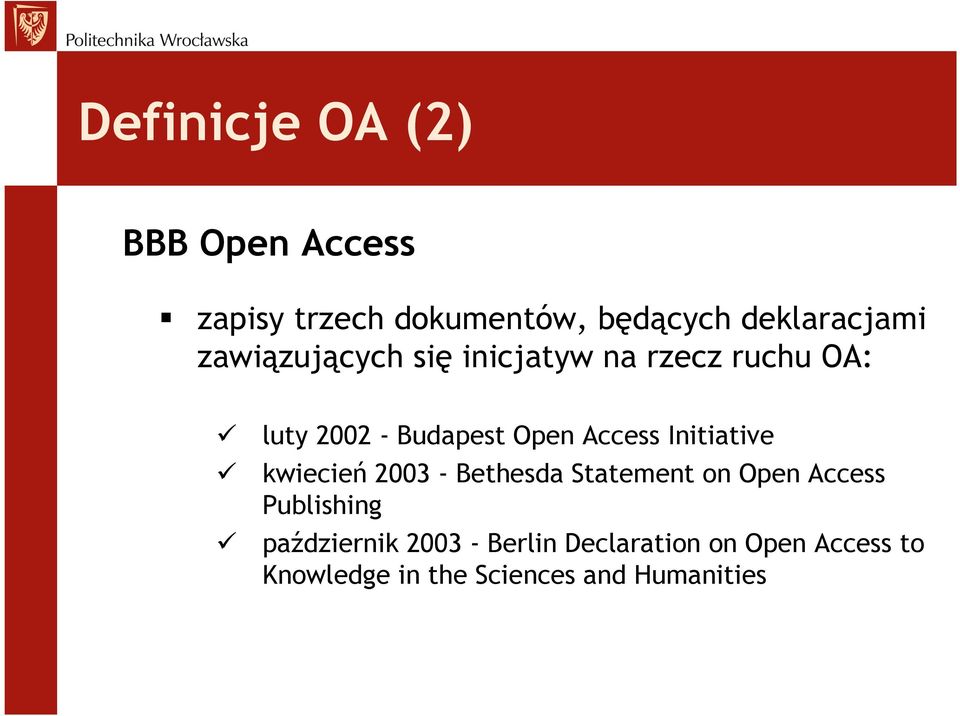 Initiative kwiecień 2003 - Bethesda Statement on Open Access Publishing
