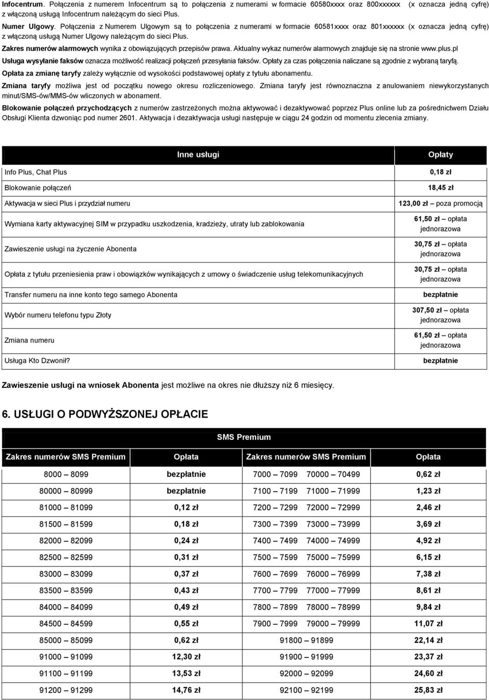 Połączenia z Numerem Ulgowym są to połączenia z numerami w formacie 60581xxxx oraz 801xxxxxx (x oznacza jedną cyfrę) z włączoną usługą Numer Ulgowy należącym do sieci Plus.