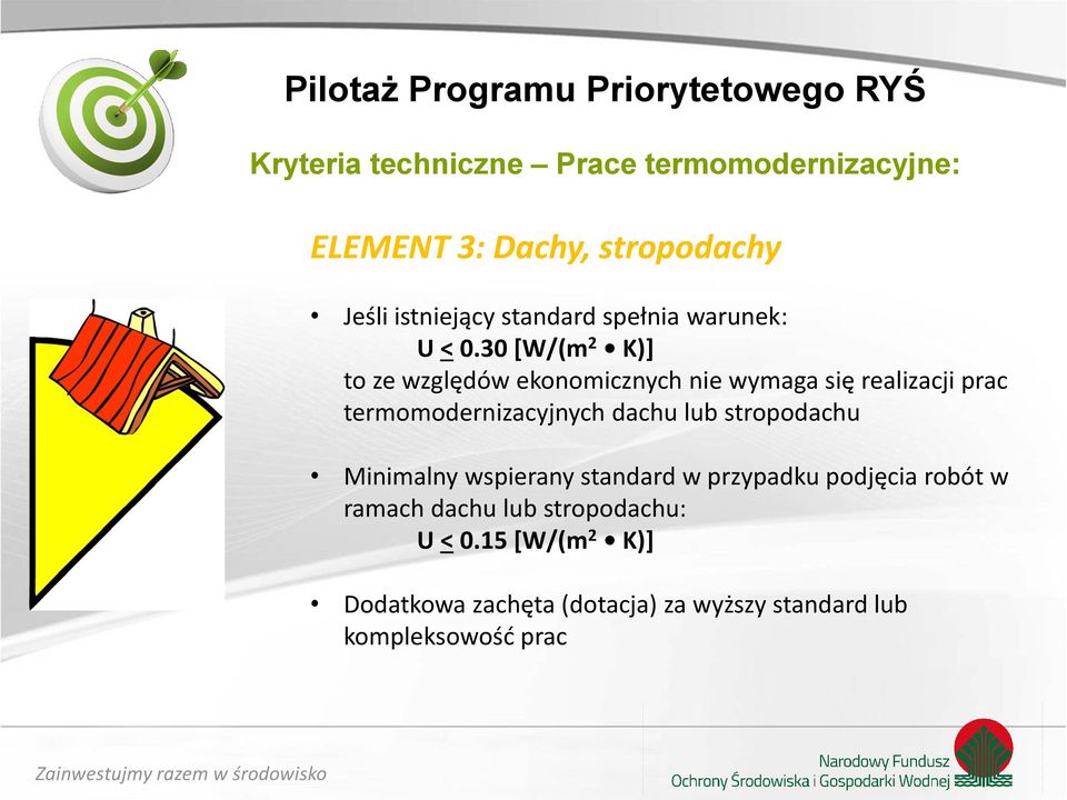 30 [W/(m 2 K)] to ze względów ekonomicznych nie wymaga się realizacji prac termomodernizacyjnych dachu