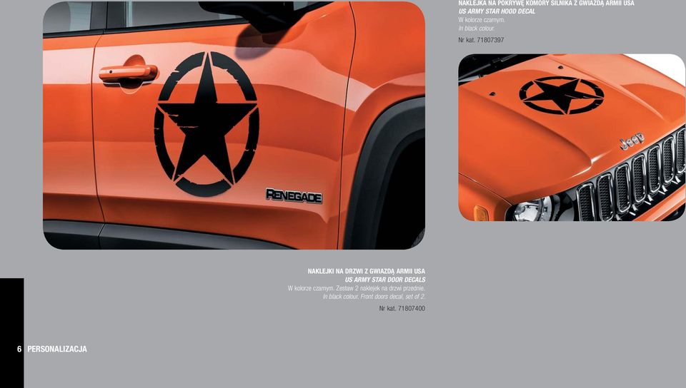 71807397 NAKLEJKI NA DRZWI Z GWIAZDĄ ARMII USA US ARMY STAR DOOR DECALS W kolorze