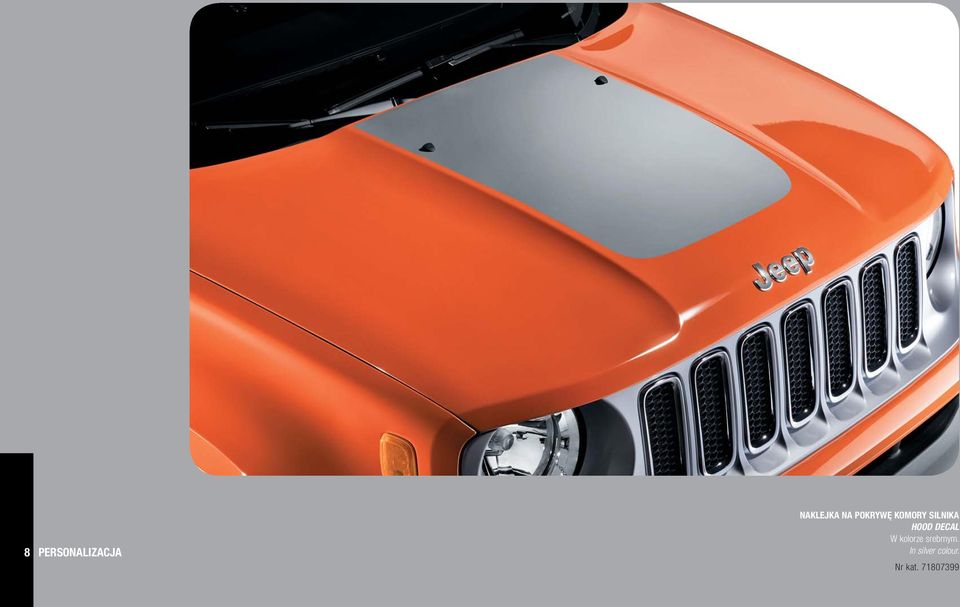 DECAL W kolorze srebrnym.