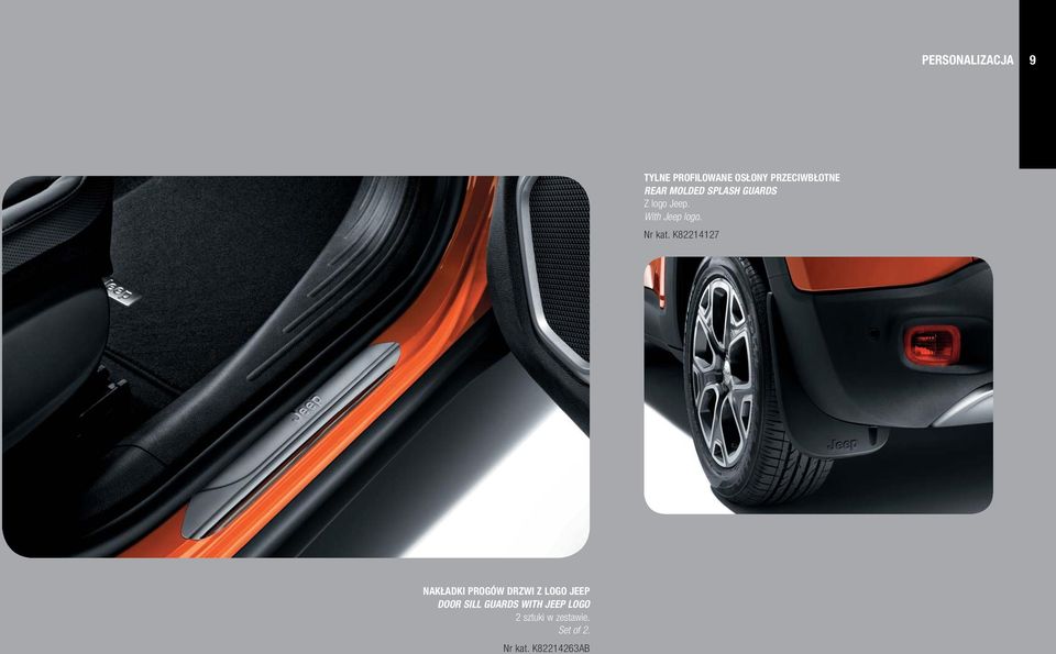K82214127 NAKŁADKI PROGÓW DRZWI Z LOGO JEEP DOOR SILL GUARDS