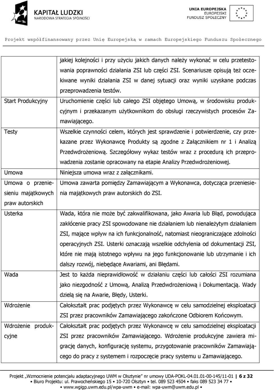 Uruchomienie części lub całego ZSI objętego Umową, w środowisku produkcyjnym i przekazanym użytkownikom do obsługi rzeczywistych procesów Zamawiającego.