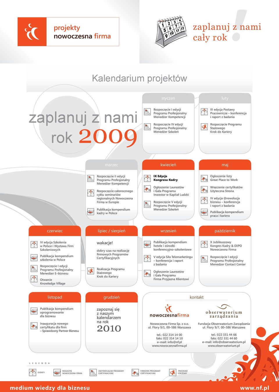 regionalnych Nowoczesna Firma Publikacja kompendium kadry w Polsce IX Edycja Kongresu Kadry Ogłoszenie Laureatów i Gala Programu Inwestor w Kapitał Ludzki Rozpoczęcie V edycji Menedżer Szkoleń
