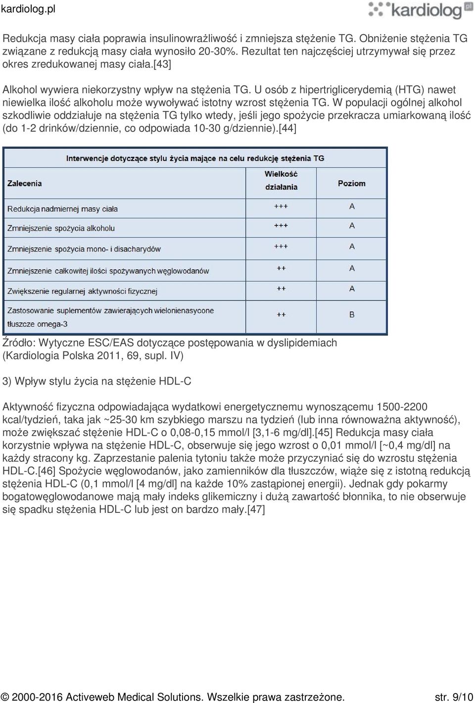 U osób z hipertriglicerydemią (HTG) nawet niewielka ilość alkoholu może wywoływać istotny wzrost stężenia TG.