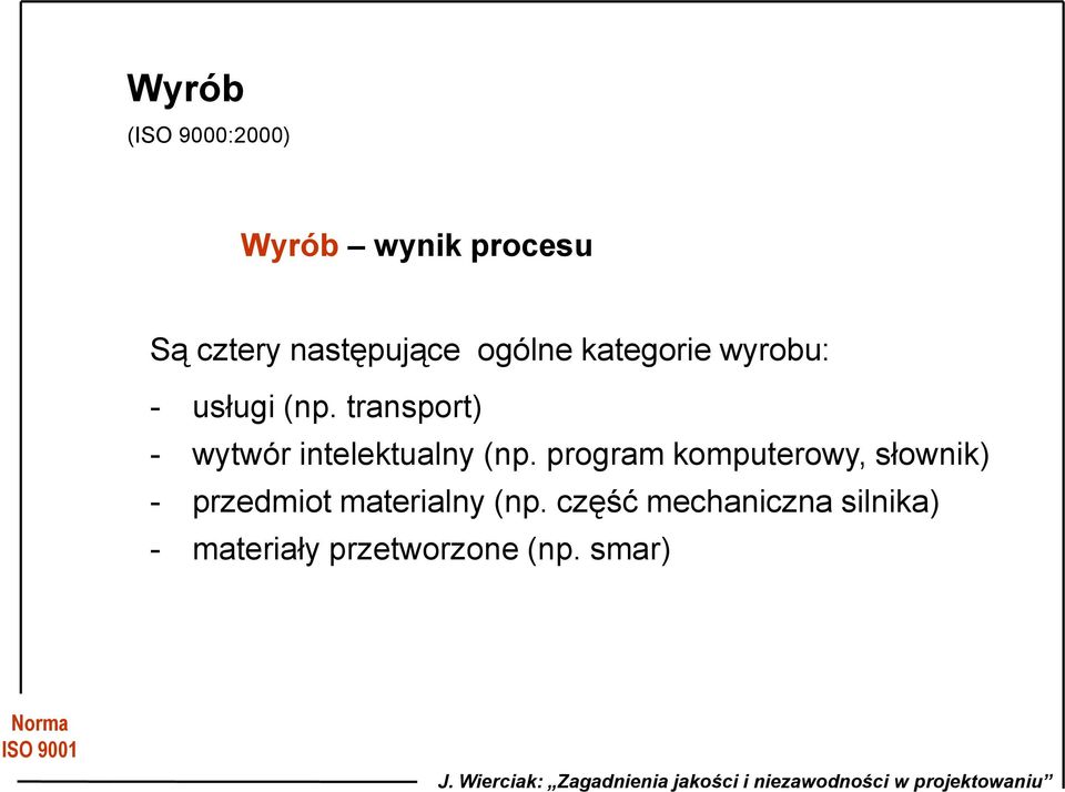 transport) - wytwór intelektualny (np.