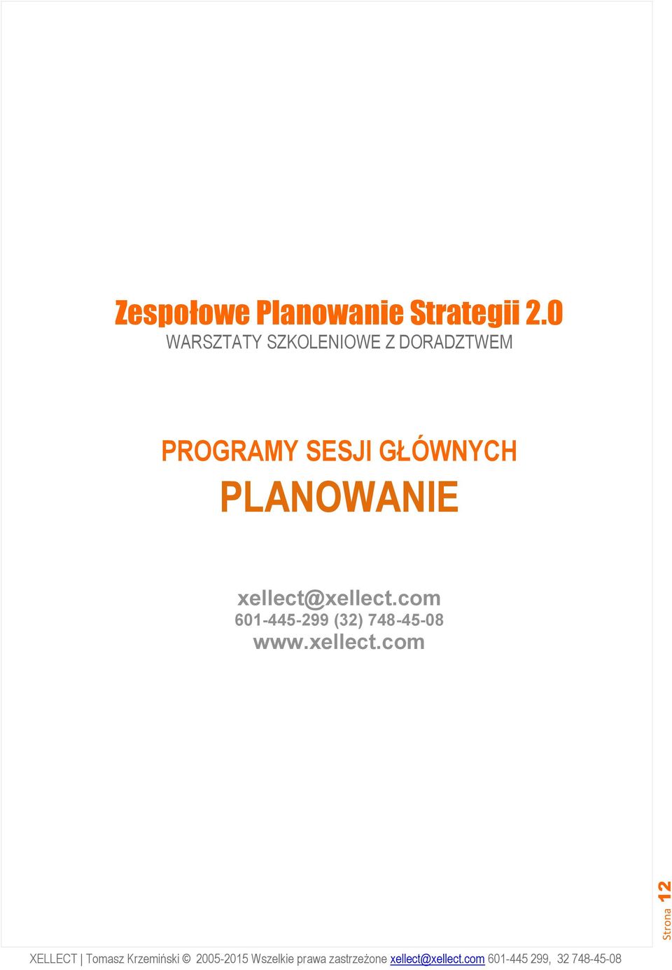 PLANOWANIE xellect@xellect.