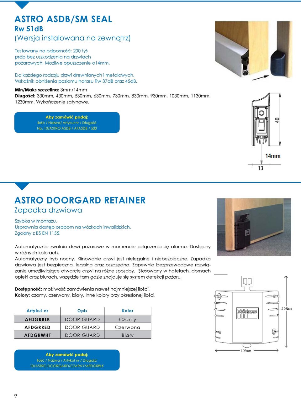 Min/Maks szczelina: 3mm/14mm Długości: 330mm, 430mm, 530mm, 630mm, 730mm, 830mm, 930mm, 1030mm, 1130mm, 1230mm. Wykończenie satynowe. Ilość / Nazwa/ Artykuł nr / Długość Np.