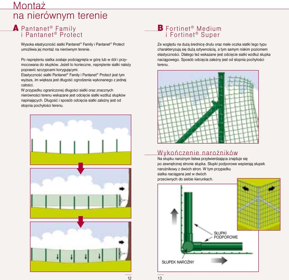 Elastyczność siatki Pantanet Family i Pantanet Protect jest tym wyższa, im większa jest długość ogrodzenia wykonanego z jednej całości.
