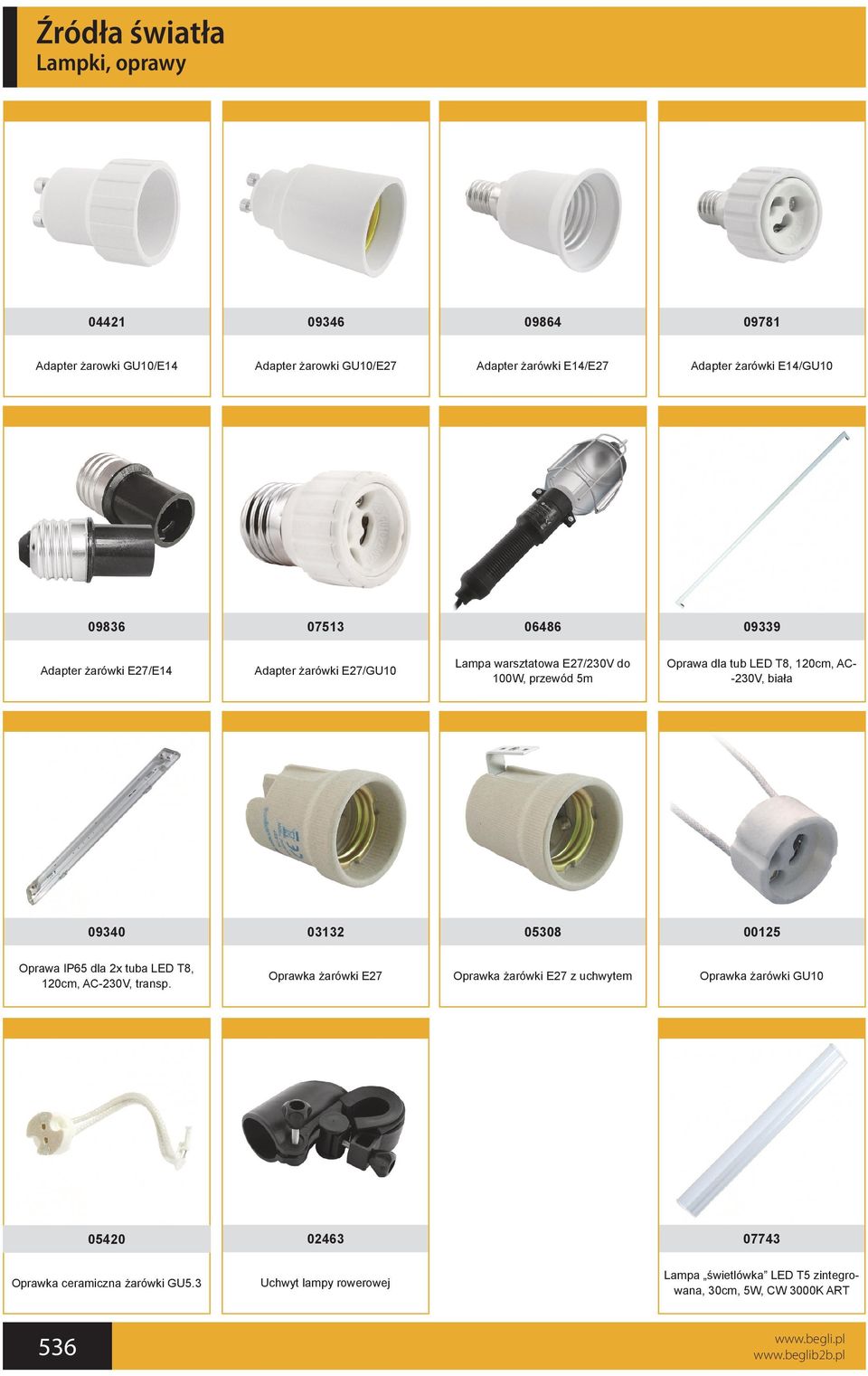 -230V, biała 09340 03132 05308 00125 Oprawa IP65 dla 2x tuba LED T8, 120cm, AC-230V, transp.
