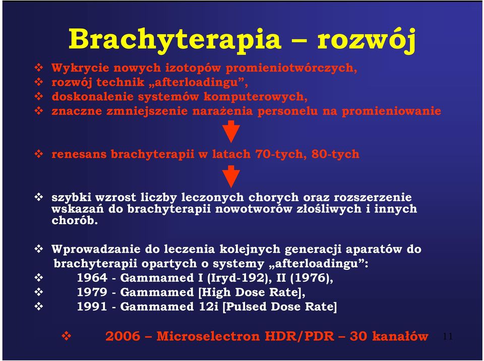 brachyterapii nowotworów złośliwych i innych chorób.
