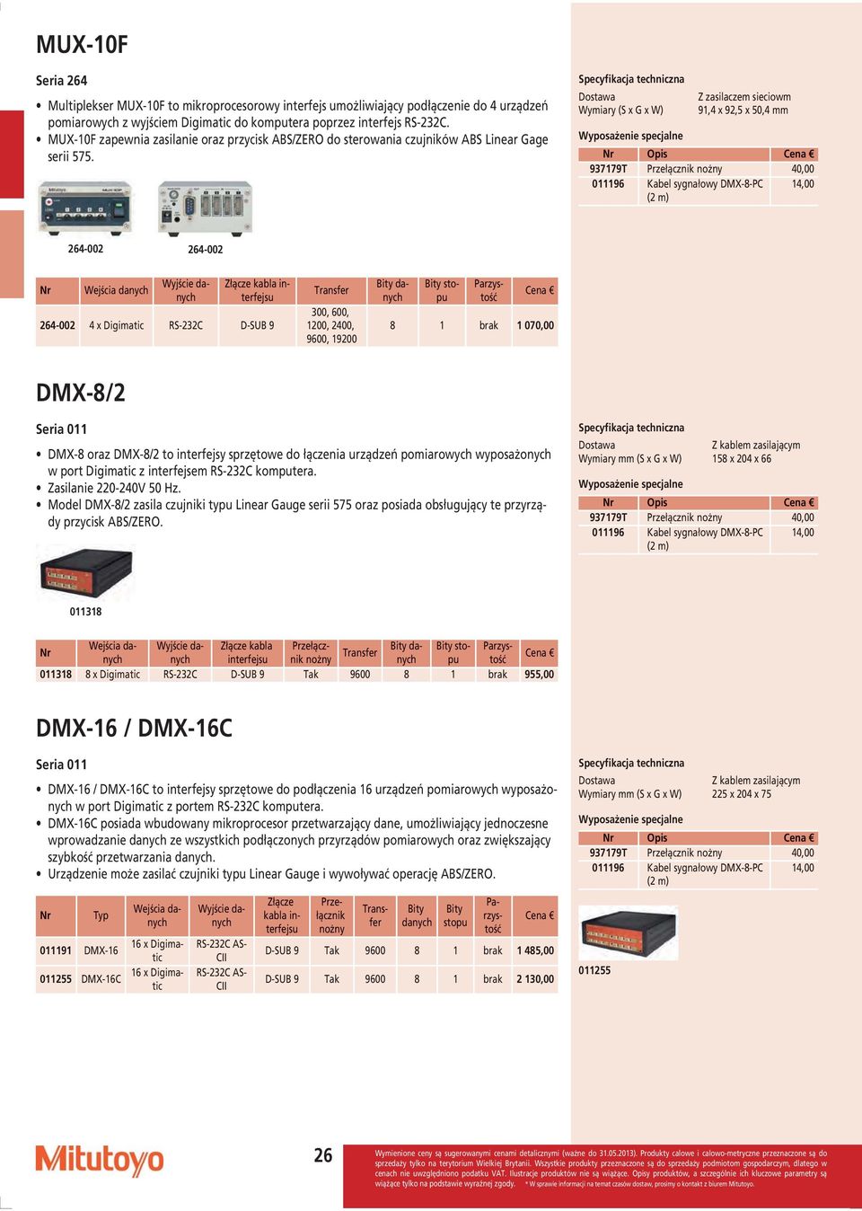 Dostawa Wymiary (S x G x W) Z zasilaczem sieciowm 91,4 x 92,5 x 50,4 mm 011196 Kabel sygnałowy DMX-8-PC (2 m) 14,00 264-002 264-002 Wejścia danych Wyjście danych Złącze kabla interfejsu 264-002 4 x