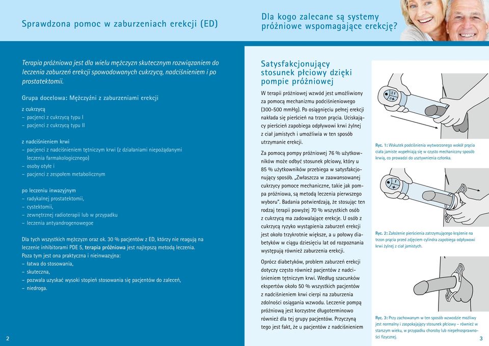 Satysfakcjonujący stosunek płciowy dzięki pompie próżniowej Grupa docelowa: Mężczyźni z zaburzeniami erekcji z cukrzycą pacjenci z cukrzycą typu I pacjenci z cukrzycą typu II z nadciśnieniem krwi