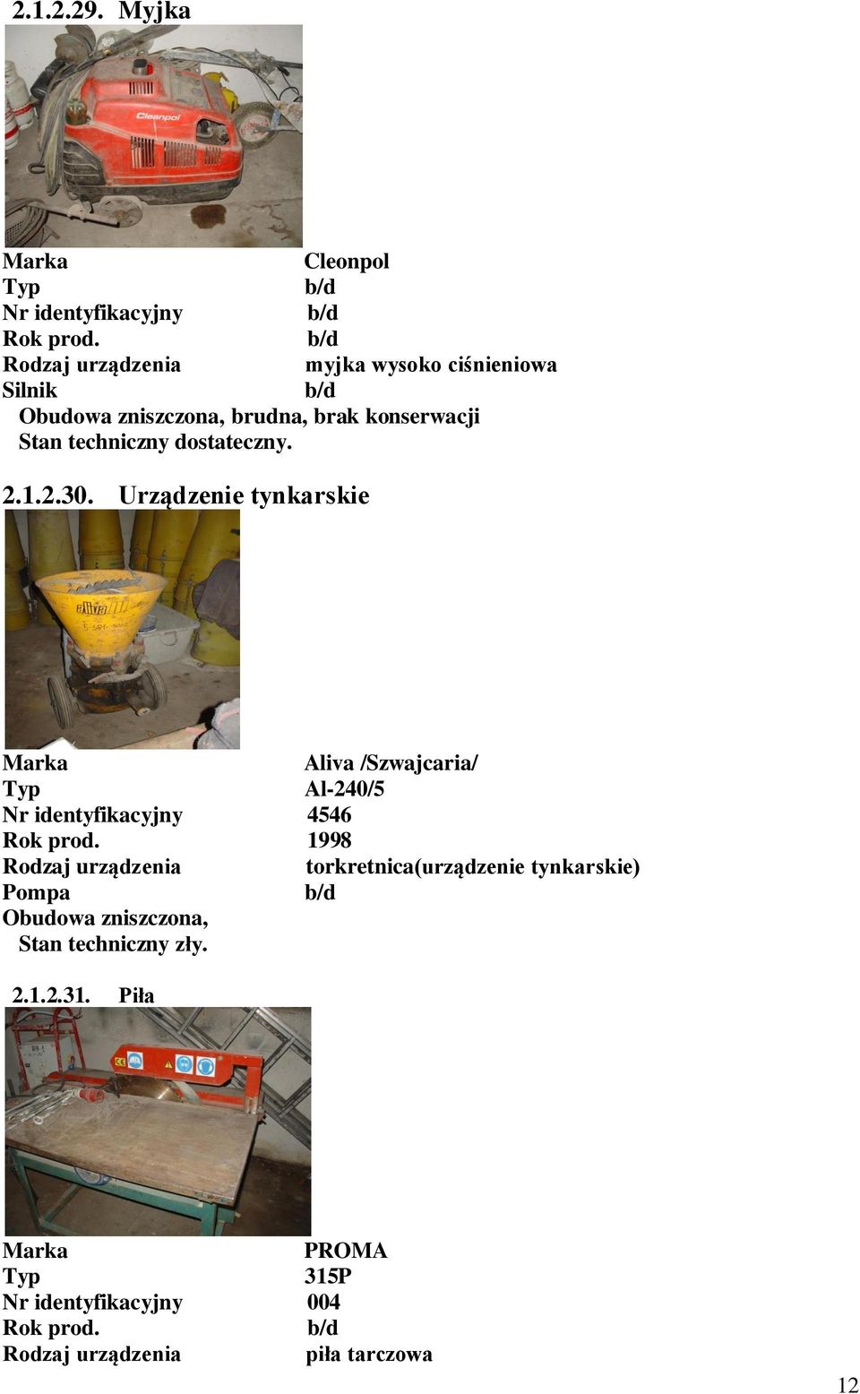 brak konserwacji 2.1.2.30.