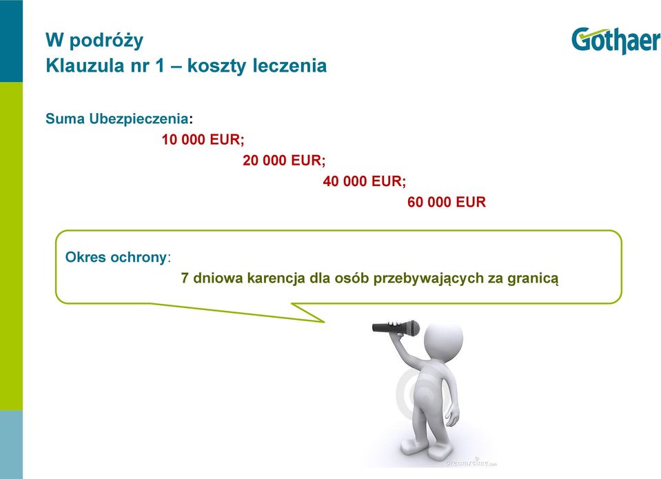 40 000 EUR; 60 000 EUR Okres ochrony: 7
