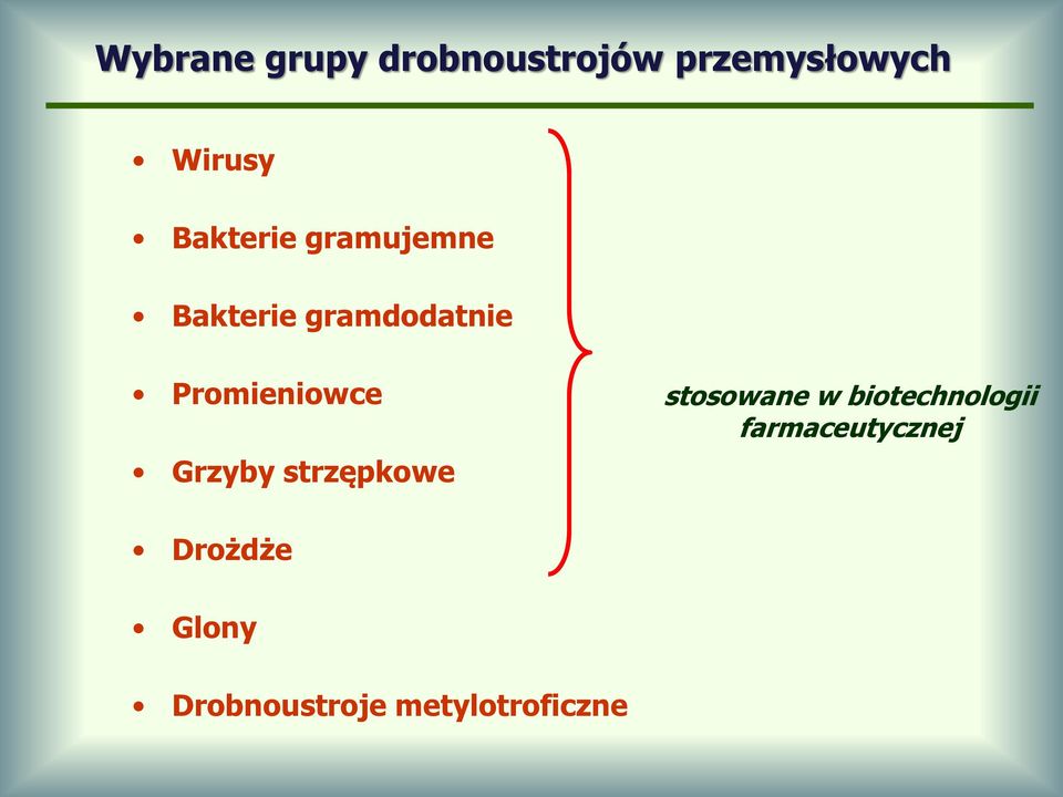 Promieniowce Grzyby strzępkowe stosowane w