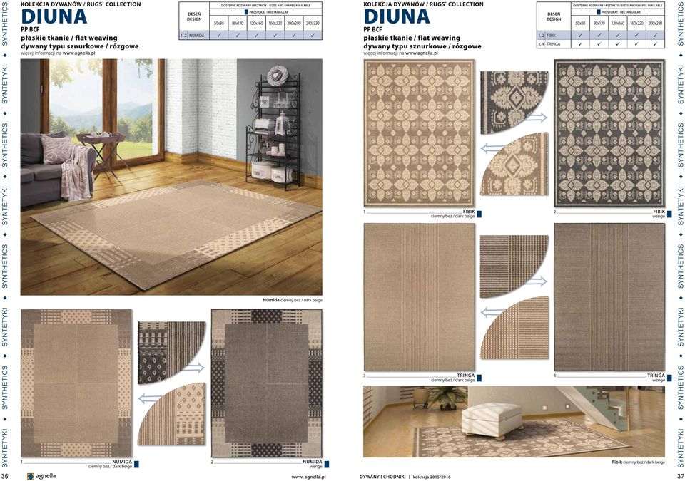 4 TRINGA wenge 1 NUMIDA 2 NUMIDA wenge Fibik 36 www. agnella.