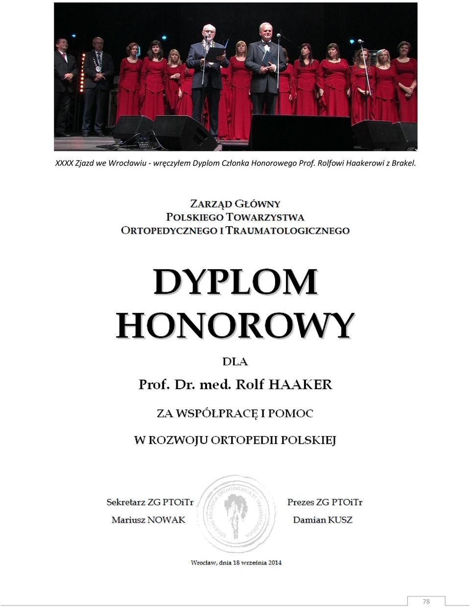 Członka Honorowego Prof.
