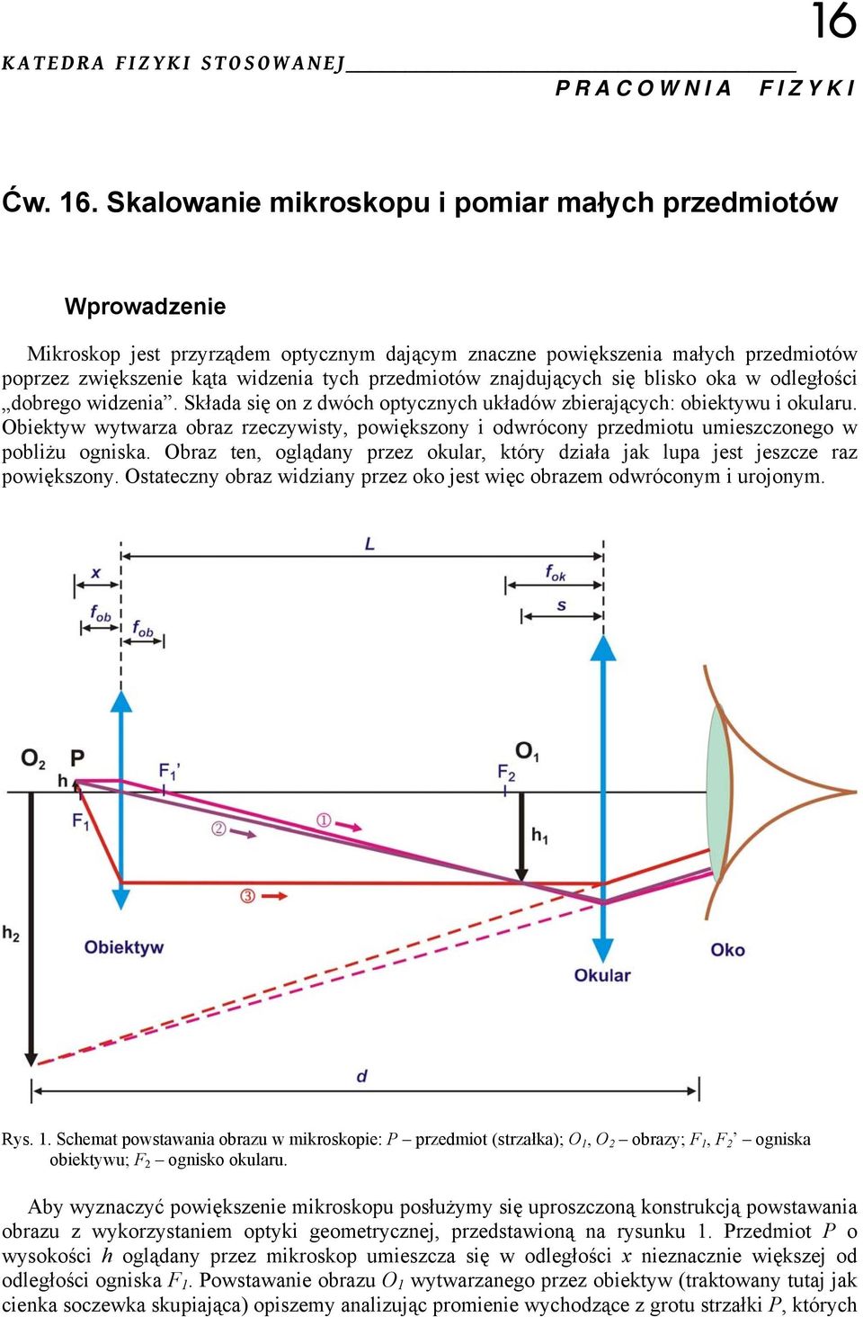 Ćw. 16. Skalowanie mikroskopu i pomiar małych przedmiotów - PDF Free  Download