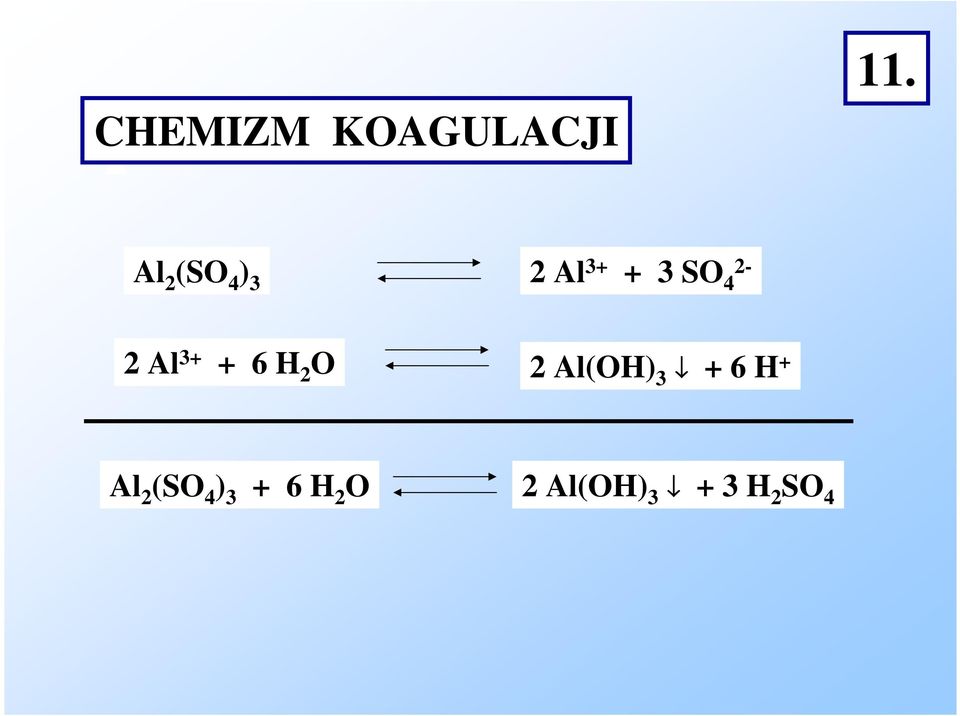 Al 3+ + 6 H 2 O 2 Al(OH) 3 + 6 H +