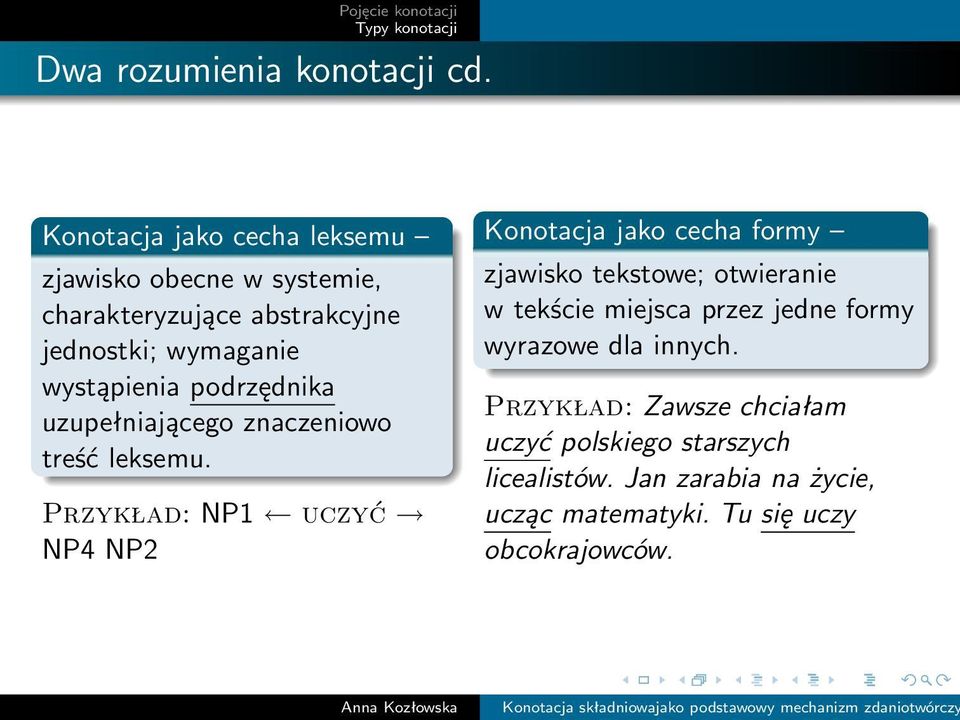 podrzędnika uzupełniającego znaczeniowo treść leksemu.