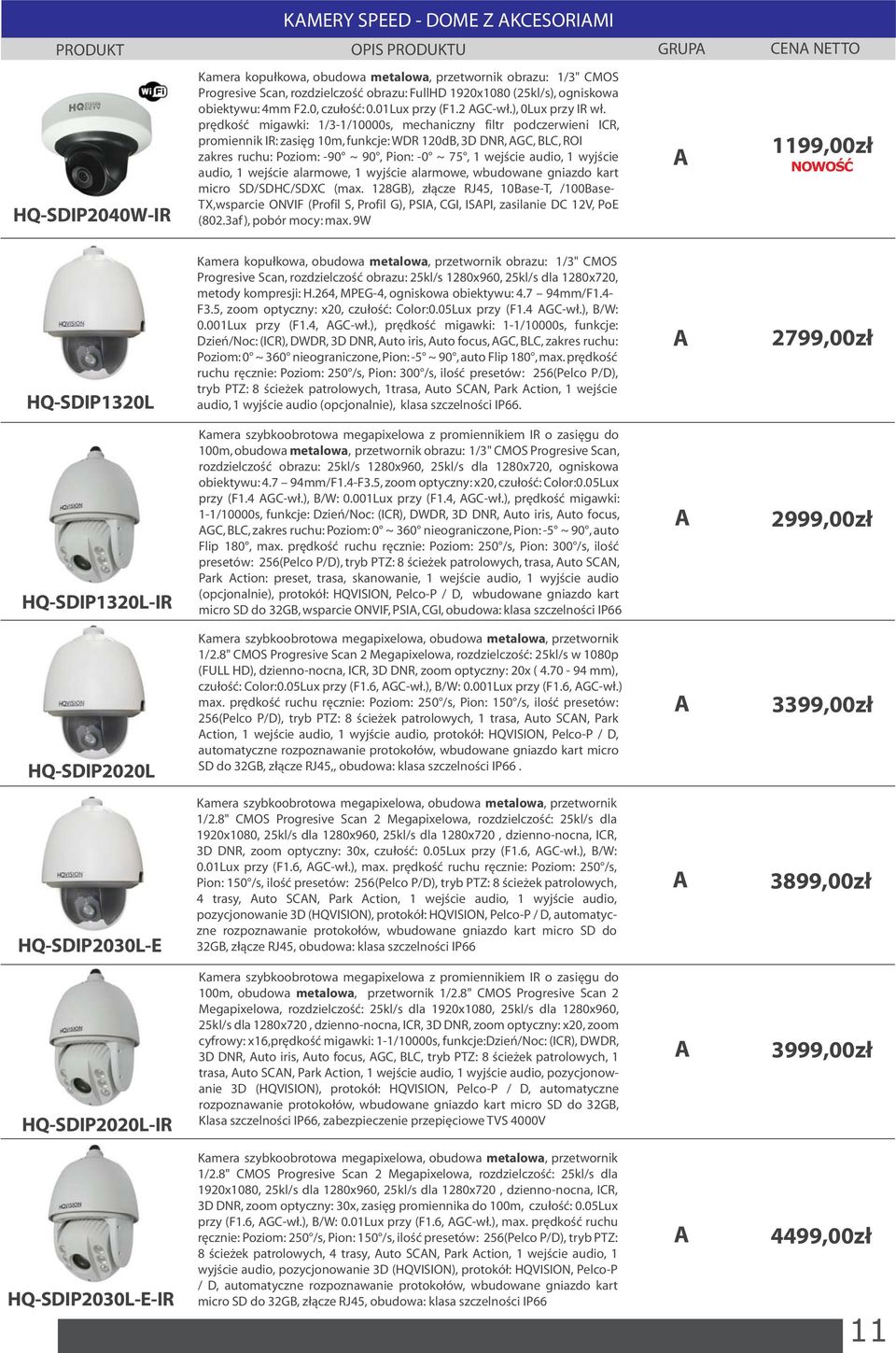 prędkość migawki: 1/3-1/10000s, mechaniczny filtr podczerwieni ICR, promiennik IR: zasięg 10m, funkcje: WDR 120d, 3D DNR, GC, LC, ROI zakres ruchu: Poziom: -90 ~ 90, Pion: -0 ~ 75, 1 wejście audio, 1