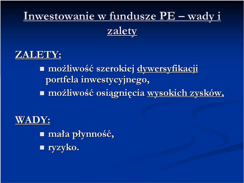 portfela inwestycyjnego, możliwo liwość osiągni